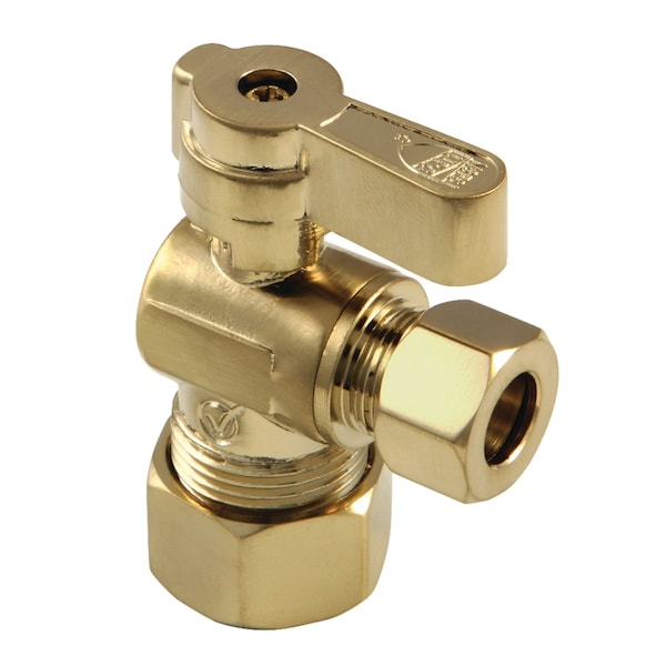 KF5330BB 5/8" OD Comp X 3/8" OD Comp Angle Stop Valve, Brushed Brass